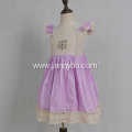 purple cotton poplin hand embroidery baby girl dresses